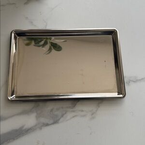 Stainless Steel Rectangular Vanity Tray - Silver